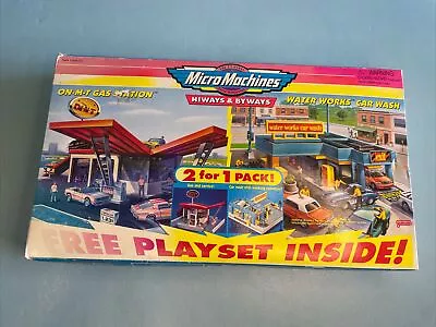 Micro Machines Hiways Byways ON-M-T Gas Station Water Works Car Wash - NEW • $70