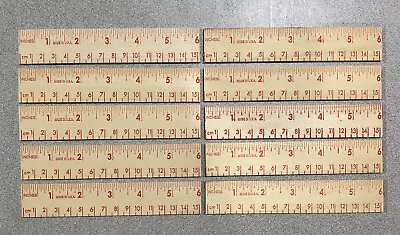 (LOT OF 10) Wooden Ruler 6” Inch Rulers Wood Measuring Ruler Students Education • $9.95