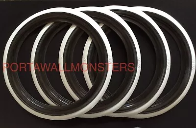 4x 15  Black White Wall Tyre Trims Whitewall X4 Vw Beetle#086 • $71.99