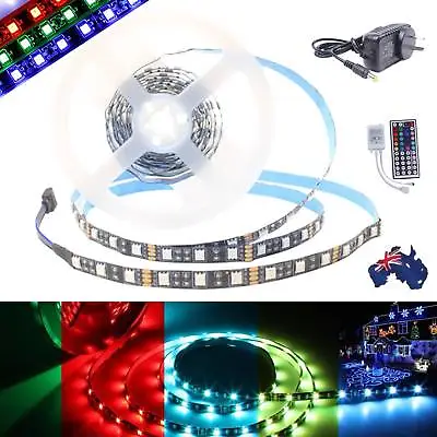 1-30m Flexible LED Strip Lights 12V Waterproof 5050 SMD RGB Black PCB 30/60 LEDs • $136.17