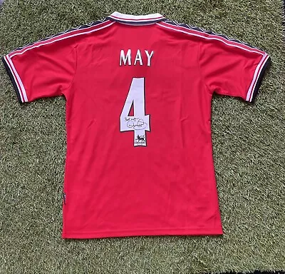 DAVID MAY - SIGNED Man Utd 1999 Treble Winning Shirt **EXACT PROOF** • £149.99