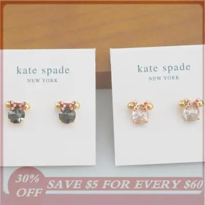 Kate Spade Inlaid Zircon Ornament Mickey Mouse Stud Earrings With Pouch • $21.69