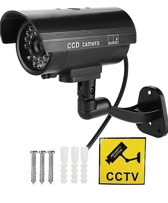4 X Black Dummy Security CCTV Camera  Home Garage Garden With Flashing LED NEW • £18