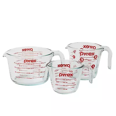 Pyrex Measuring Cups 3-Piece Clear • $32.52