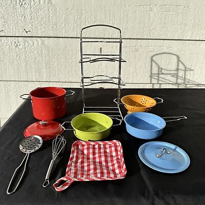 Kitchen Playset Pretend Cookware Toys Mini Stainless Steel Cooking Utensil Color • $10