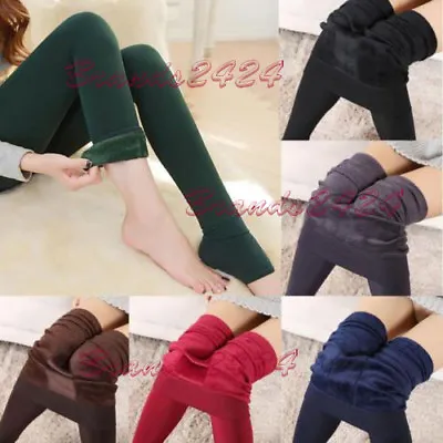 £2.70 • Buy Women Winter Black Thick Warm Soft Fleece Lined Thermal Stretchy Leggings Pants