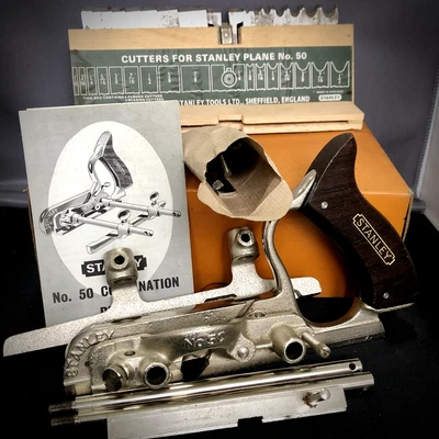 £31 • Buy Vintage Stanley No 50 Combination Plane. Complete And Boxed (Good Condiiton)