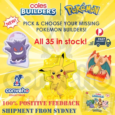 🔥 COLES 2024 Pokemon Builders 🔥Pick & Choose Cards Select Characters Fast Post • $4.95