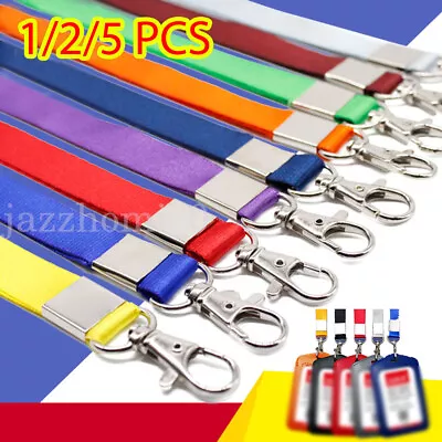 1/5 Plain Lanyard Neck Strap Metal Clip 15mm ID Lanyard For ID Badge Holder FREE • £2.07