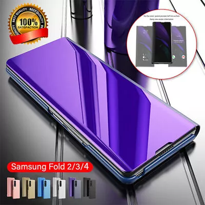 Luxury Mirror Flip Stand Folding Case For Samsung Galaxy Z Fold 4/3 5G Z Fold 2 • $17.83