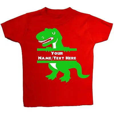 £9.49 • Buy Personalised Name T-Rex Dinosaur Baby, Children T-Shirt, Top