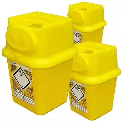 Qualicare 4l Large Sharps Needle Syringe Insulin Tattoo Disposal Waste Bins X 3 • £20.59