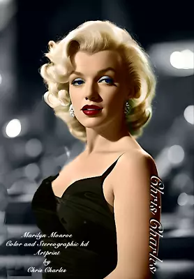 MARILYN MONROE by Chris Charles A3 HD ARTPRINT COLORISED PORTRAIT PRINT • £17