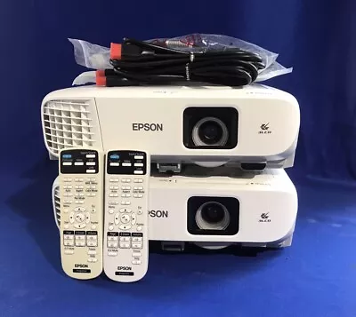 Lot Of 2 Epson PowerLite 980W 3800 Lumens HDMI Projectors *Read Description* • $130