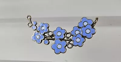 Anton Michelsen Blue Enamel Forget Me Not Brooch Pin Sterling Denmark  • $65