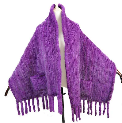 Handmade Women's Real Mink Fur Scarves Winter Warm Wraps Neckerchief Shawl Wrap • $256.49