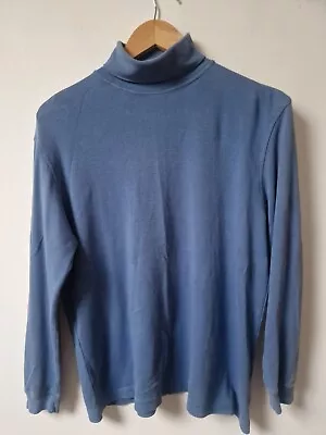 House Of Bruar Roll Neck Dusky Blue Sweatshirt Jumper Top Size M • £26.99