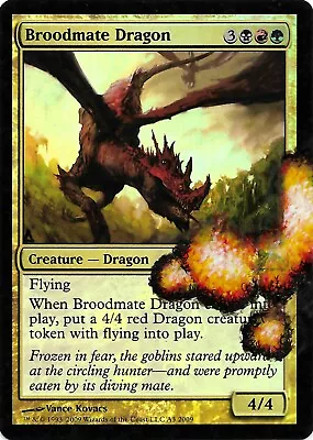 Magic Painted Mtg Altered Art Foil BROODMATE DRAGON Promo Free S&H USA • $10