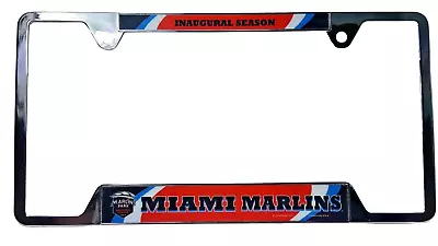MIAMI MARLINS MLB LICENSE PLATE FRAME Chrome Metal Auto Tag Inaugural 2012 • $12.99