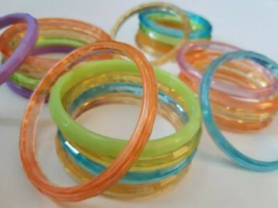 VINTAGE PLASTIC BANGLE BRACELETS-VARIETY Of COLORS NEW OLD STOCK 20 For $8.00 • $8