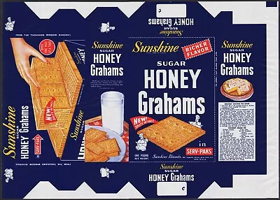 Vintage Box Wrapper SUNSHINE HONEY GRAHAMS Baker Pictured New York NY Unused • $7.99