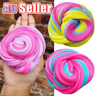 Colorful Floam Slime DM Stress Relief Toy Rainbow Unicorn Fluffy Strechy Slimes • $8.99