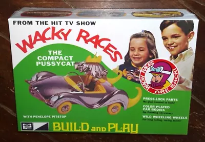 Wacky Races: THE COMPACT PUSSYCAT W/Penelope Pitstop Press Together Model Kit! • $34.01