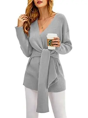 $19.99 • Buy YeMgSiP Womens Sweater Dresses Deep V Neck Batwing Sleeve Wrap  Backless Mini