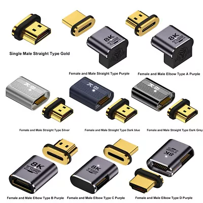 8K HDMI-Compatible 2.1 Magnetic Adapter Extender Connector 48Gbps 19Pin Contacts • $7.40