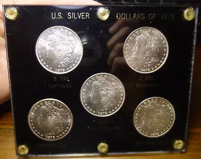 1878 Morgan Silver Dollar SET - 8TF 7TF 7/8TF Carson City S - In Holder • $1650