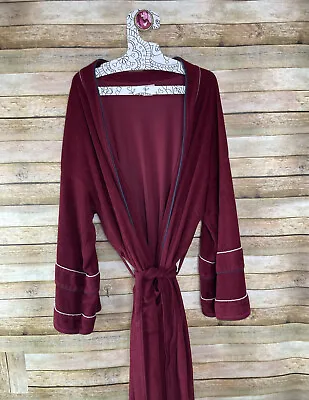 Vintage KING SIZE Robe For Tall Men Burgundy 1970’s Bathrobe VTG • $30