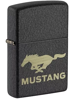 Zippo Lighter: Ford Mustang Logo Engraved - Black Crackle 49827 • $25.89