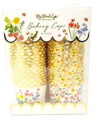 Cupcake Baking Cups 50 Ct Multicolor Floral Heavy Paper Liners Muffin Snack • $14.95