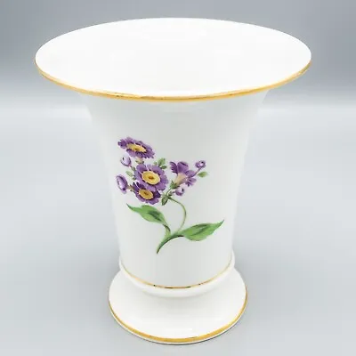 Meissen Porcelain Gold Purple Flower Trumpet Vase 6 1/2  H FREE USA SHIPPING • $75