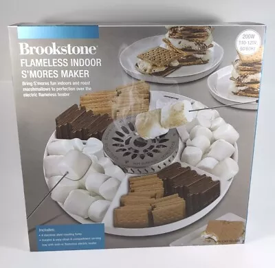 Brookstone Flameless Indoor S'mores Maker 200W 4 Stainless Forks & Serving Tray • $27.88
