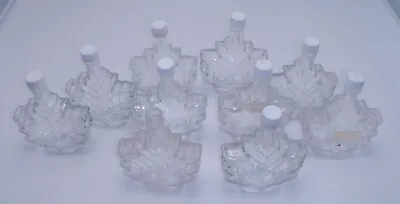Lot Of 10 Clear Glass Maple Leaf Syrup Bottles Jar • $49.99