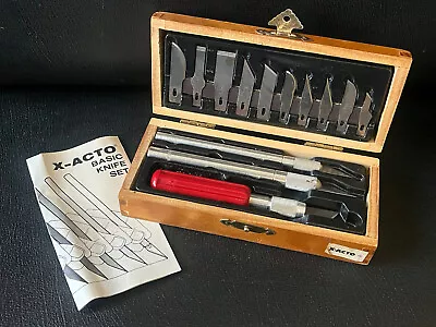 Vintage X-acto Knife Wood Working Set In Box 13 Blades Original Instructions • $29.95