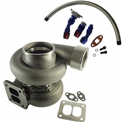 Gt45 600+hp T4/t66 3.5 V-band 1.05 A/r 92 Trim Turbo Charger+oil Feed+drain Line • $214.96