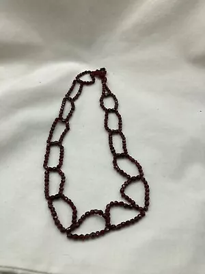 Unusual Hand Made Antique Art Deco Bohemian Garnet Bead Choker Necklace • $17