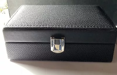 Black Embossed Faux Leather Jewelry Box • $20