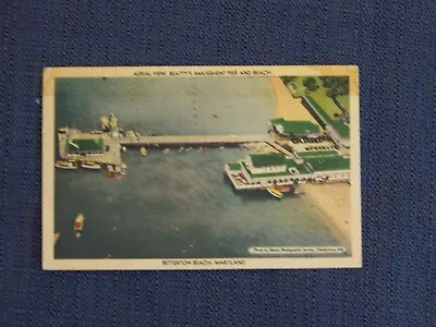 Betterton Beach Maryland MD Aerial View Amusement Pier To Vineland NJ • $2.95