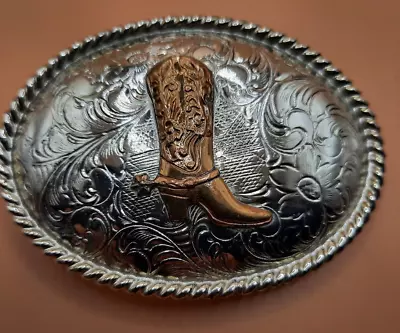 Cowboy Golden Boot Western Style Belt Buckle • $7.45