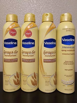 Lot Of 4 Vaseline Intensive Care Spray & Go Moisturizer Lotion 6.5 Oz • $59.99