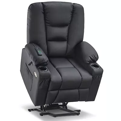 MCombo Power Lift Recliner Chair Sofa With Massage And Heat Faux Leather 7519 • $609.90