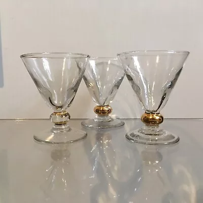 Set Of 3 Vintage Swedish Style Crystal Martini Glasses. • £8