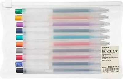 Muji Clear Ballpoint Gel Pen 0.5mm 10 Colors SET Retractable • $28.15