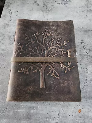 Leather Journal Tree Of Life - MOONSTER® Writing Notebook Handmade Leather For • £12