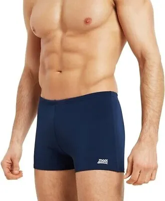 Zoggs Men's Cottesloe Hip Racer Swim Trunks Bathing Shorts Navy Size 32 /SMALL • £17.10