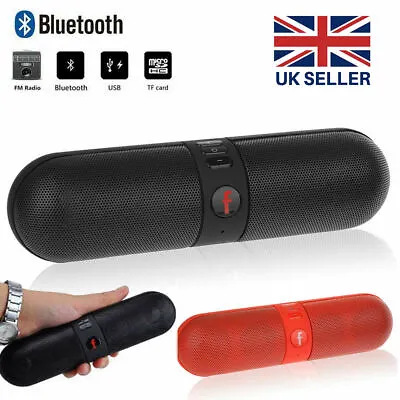 POWERFUL BASS Portable Wireless Bluetooth Speaker Micro SD Reader MP3 FM Radio • £11.95