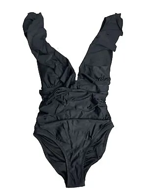 J. Crew Swim Women’s Ruched Ruffle Trim One Piece Bathing Suit Size 4 Black New • $34.99